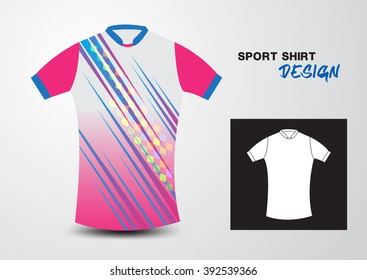 Pink sport shirt design vector illustration,sport t-shirt,uniform design,clothes vector design, fashion design