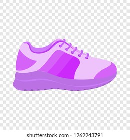Pink sport shoe icon. Flat illustration of pink sport shoe vector icon for web design