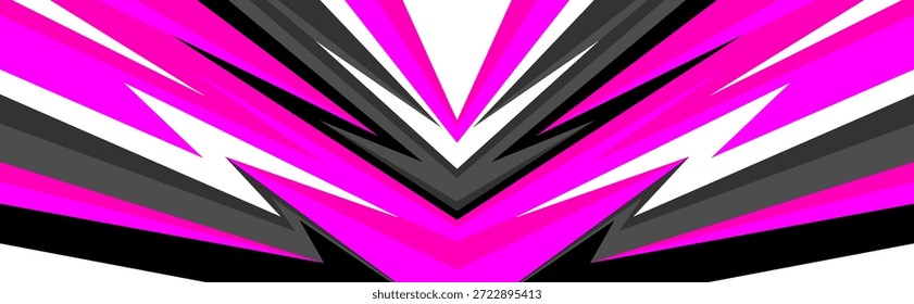 Fondo de encabezado deportivo rosa con líneas geométricas afiladas Vector dinámico	
