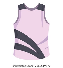 Pink sports shirt with black stripes for women presenting sporting fashion design for training or competition