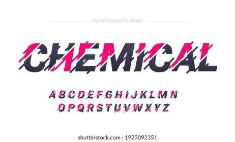 Pink Sports Sliced Motion Speed Effect Typography Artistic Font