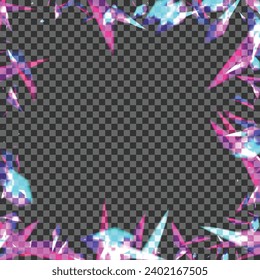 Pink Spot Background Transparent Vector. Confetti Feeling Wallpaper. Multicolored Minimal Card. Violet Glamour. Glare Greeting Illustration.