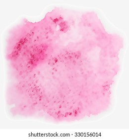Pink spot, watercolor abstract hand painted background