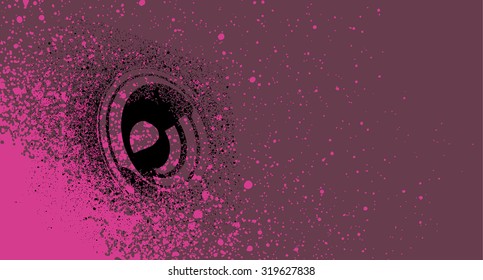 pink spray paint template sound system grunge effect