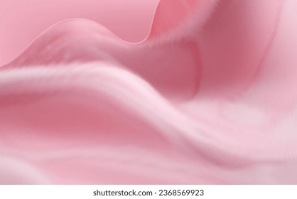 Pink spreading texture of cream, ice cream or icing. Light background of strawberry dessert, jelly or confectionery cream.