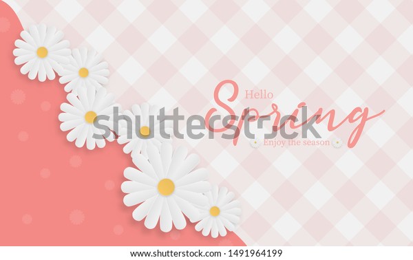 Pink Spring Background Beautiful Flowers Vector Stock Vector (Royalty ...