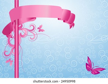 pink spring banner