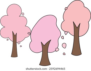 Pink spring cherry blossom tree background