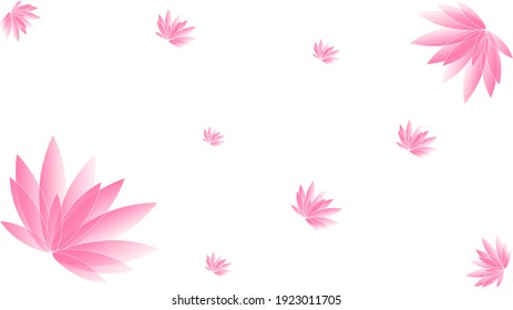 Pink spring flower petals on background. Vector. Romantic love blossom pattern for wedding, wallpaper. Floral falling sakura and rose abstract design for japanese card, valentine. Nature backdrop.