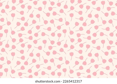 pink spring seamless pattern with flowers- vector illustration