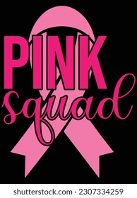 Pink squad vector art design, EPS file. design file for T-shirt. SVG, EPS cuttable design file