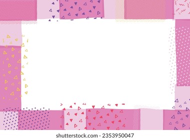 Pink Square and Abstract Frame, Banner
