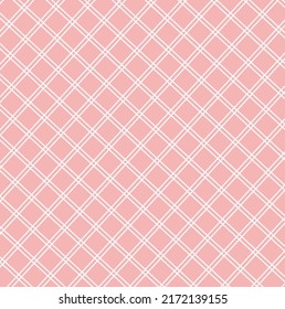 fondo cuadrado rosa con hermosas líneas blancas contrastantes, patrón de manteles, patrón de ropa, plantilla, ilustración, vector