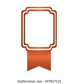 pink square emblem with ribbon icon, vector illustraction design