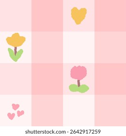 pink square floral and heart pattern for baby girl nursery room