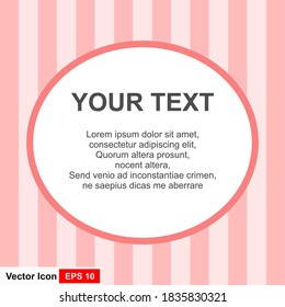Pink square frame on white background. Vector illustration
