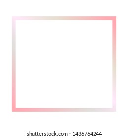 Pink square frame with shine and highlight on the white background. Perfect design for headline, logo and sale banner. Vector