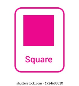 pink square geometric shape for preschoolers