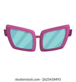 Pink square glasses protecting from sun with style and fashion design