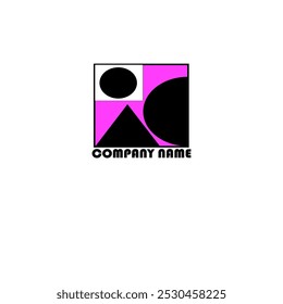  Rosa quadratisches Logo mit Formen