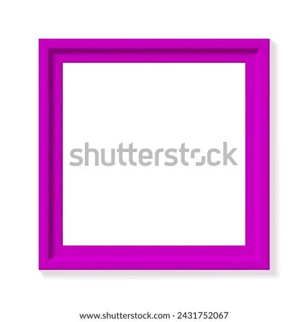 Pink square picture frame isolated on white background