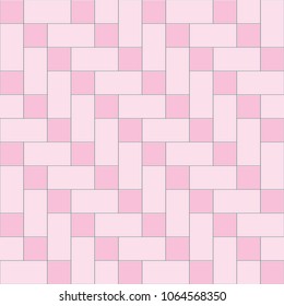 Pink square and rectangular tiles seamless vector texture.