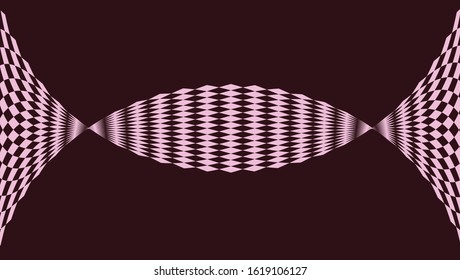 Pink square shape Placed as curved lines on a dark modern floor. For the background. Vector