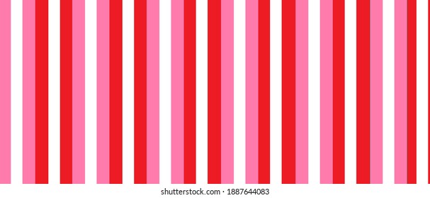 Pink square vector Valentine's Day wrapping paper background with vertical pink and red stripes for holiday themes.	