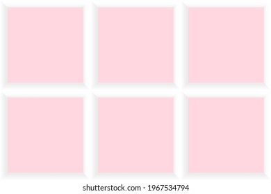 Pink squares background. Mosaic tiles. Seamless vector illustration.