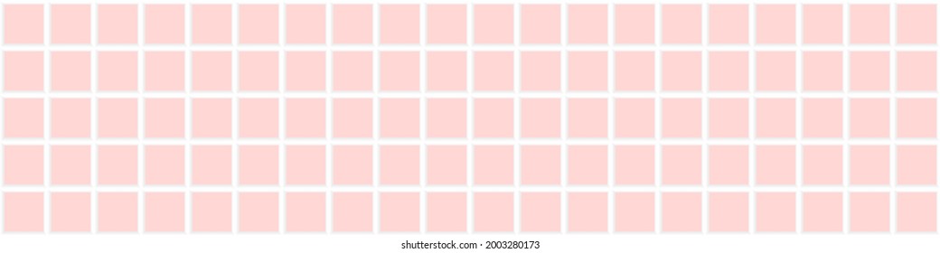 Pink squares background. Mosaic tiles. Seamless vector illustration.