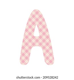Pink squares pattern alphabet A for design.