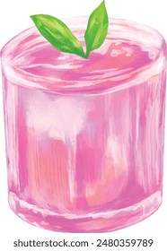 ilustración de menú de barra de cóctel de calabaza rosa