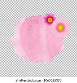 Pink Stain With Gerber Transparent Background, Vector Illustration