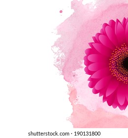 Pink Stain With Gerber, Vector Illustration