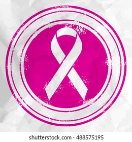 Pink stamp with ribbon