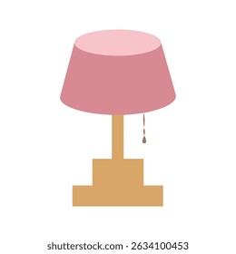 Pink stand lamp minimal flat illustration