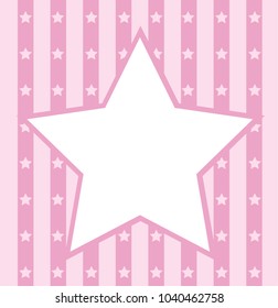 Pink star card design vector