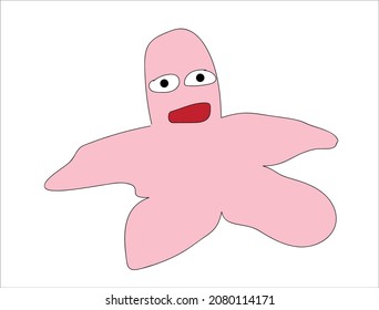 pink star cartoon character vector