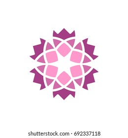Pink Star Flower Logo Template Illustration Design. Vector EPS 10.
