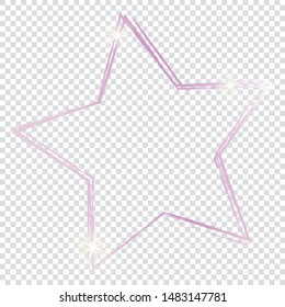 pink star frame on transparent background