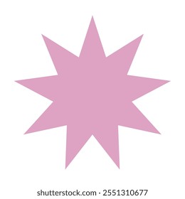 pink star geometric shape design icon isolated