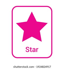 pink star geometric shape for preschoolers