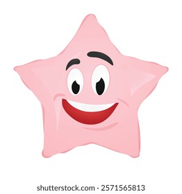 Pink  star icon. vector illustration