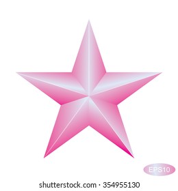 Pink star isolate on white.