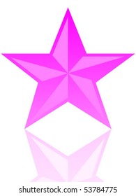 pink star isolated on white