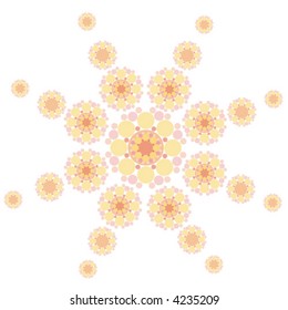 pink star lace snowflake (vector) - illustrated pattern