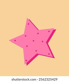 pink star on a light yellow background,