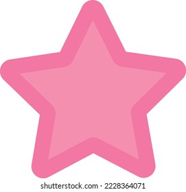 Pink star outlined rounded shape vector