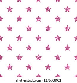 Pink Star Pattern. Glitter Look.