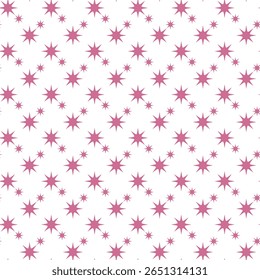 Pink Star Pattern on White Background for Seamless Texture Designs